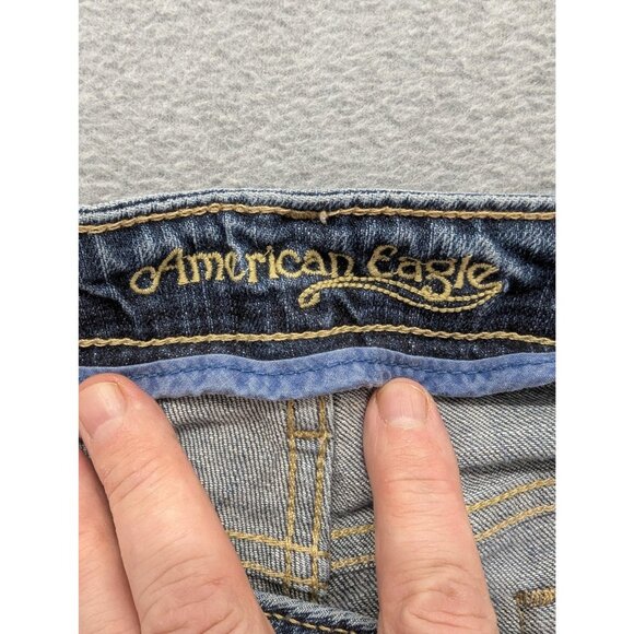 American Eagle Outfitters Hipster Jeans Womens 33 Blue Low Rise Bootcut 33x32 - Picture 13 of 16